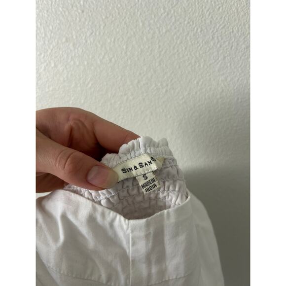 Women's White Puff-Sleeve Mini Dress Size Small - Picture 5 of 5